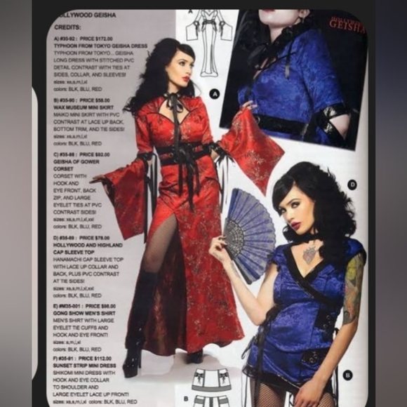 Lip Service Hollywood Geisha Blue and Black Gothic Dress - Picture 6 of 6